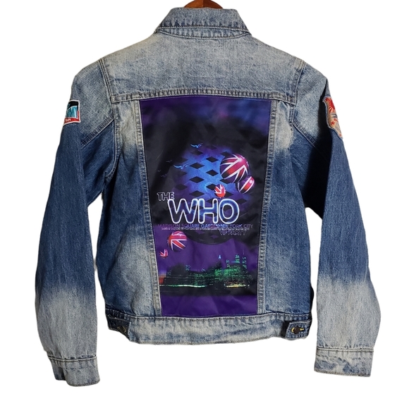 Wolfgang Dragonfly Jean Jacket YOUTH Sz L The Who Band Madison Square NY Patches